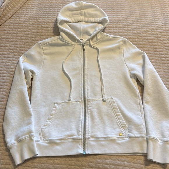 Zadig & Voltaire Comfy Rock Gold Studs Zip Up Hoodie White Blanc Medium Like New - Picture 3 of 9